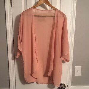 Peach Sheer Open Cardigan